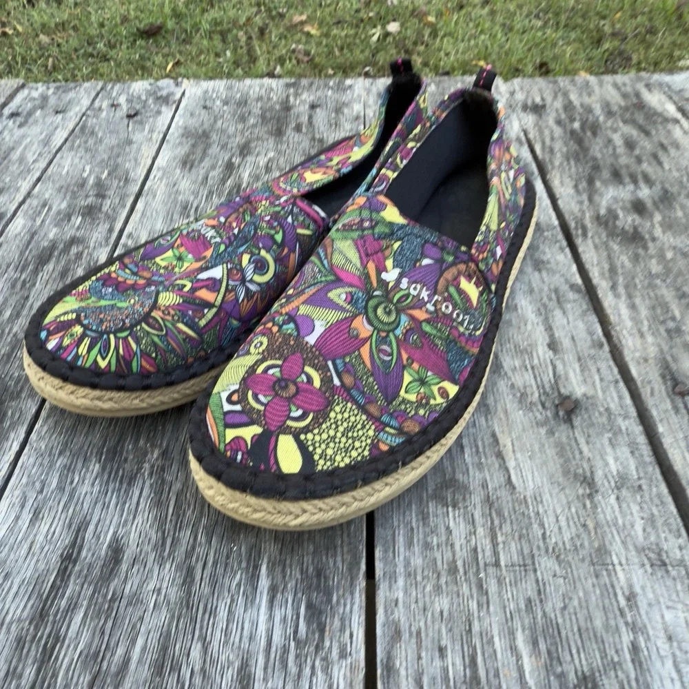 Sakroots Neoprene‎ Ella Espadrille Floral Print Flats  Womens 8M Shoes